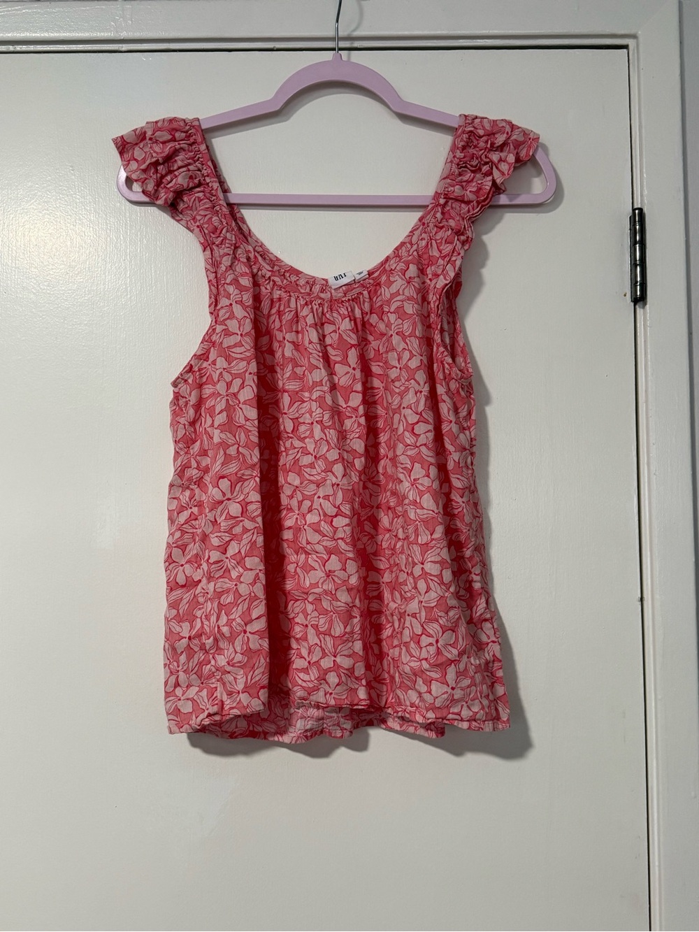 GAP Pink Floral Ruffle Strap Camisole